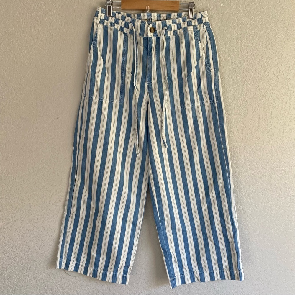 American Eagle Stripe Wide Leg Crop Pant